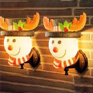 2 Pack Snowman Christmas Porch Light Covers, Festive Porch and Garage Decor